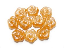 Glasperlen 10 Blumen flach 15