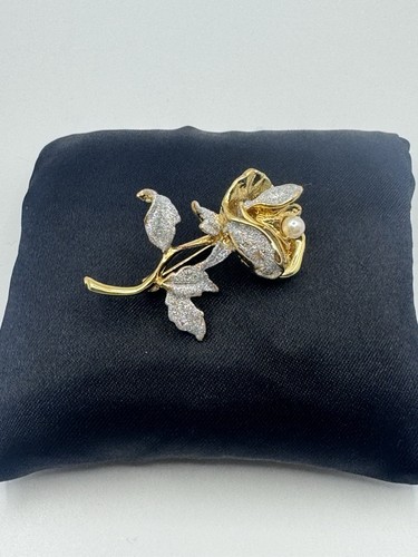 Vintage brosche rose - brosche,