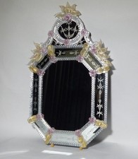 MURANO ITALIA Venezianisches Glas großer SPIEGEL wunderschön elegantes...