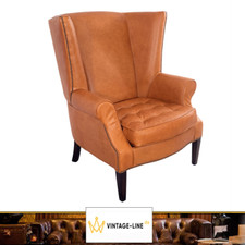 Echtleder Vintage Ohrensessel