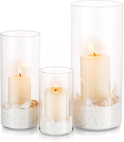 Glas kerzenhalter set - glas, 3