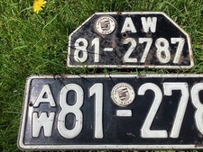 Original Alte Kfz Kennzeichen,Amerikanische Zone Württemberg Aalen,1945-56