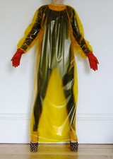 Langes pvc kleid morgenmantel - langes,