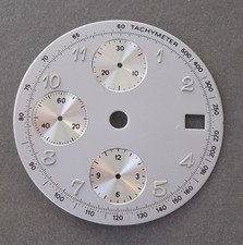 Zifferblatt für ETA Valjoux 7750 Automatic Swiss Made Silber Dm: 29,5mm