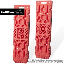 2x Große Offroad Sandbleche Paar Kunststoff-Anfahrhilfen 10.000kg rot + Tasche