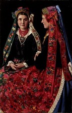 Künstler Ak Piekarski, Zwei Frauen in polnischen Volkstrachten - 4336047