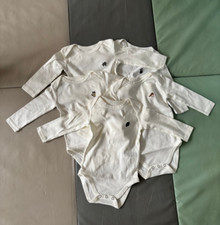 5x Tchibo Bodies 74/80 Weiß Stickerei Langarm Baumwolle NEU