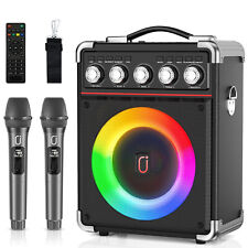 LED Karaoke Mikrofon Anlage Maschine Mit 2 Mikro Bluetooth Lautsprecher Box