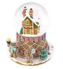 Schneekugel mit Lebkuchenhaus