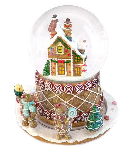 Schneekugel mit lebkuchenhaus - mit,