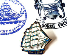 Deutsche Marine - altes Abzeichen Pin - Segelschulschiff Bark SSS GORCH FOCK