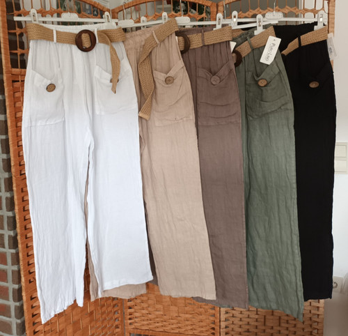 Italy damen leinen hose - damen, leinen-hose*weites