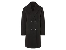 esmara® Damen Mantel in Wolloptik, mit Reverskragen (schwarz, 44) - B-Ware