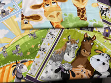 World of SusyBee Tier Baumwollstoff Quilt Paneele Ziege Bauernhof Giraffe Kuh Baby