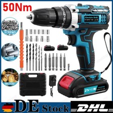 21V Akkuschrauber Bohrmaschine Schlagbohrschrauber mit Lithium Akku Werkzeug