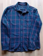 Marco Polo Obershirt Gr 43/44 XL Dunkelblau mit großen Roten- Hellblauen Karos