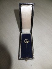 Alte Anstecknadel / Pin Opel 100.000 km Fahrleistung Oldtimer mit Etui Silber