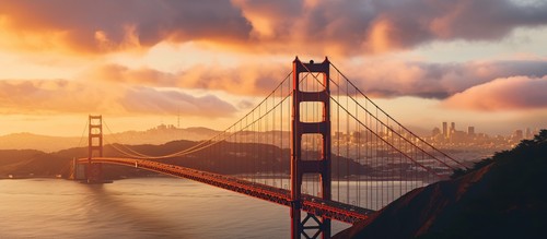 Wandbild golden gate - golden,