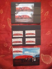 AYERS ROCK AUSTRALIA Reklame Werbung Konvolut Postkarte Briefmarken Karten