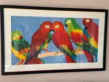 Walasse Ting Bild Papageien ca 138 x 84 incl Rahmen