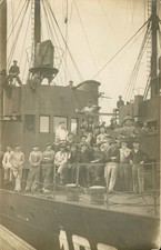 Matrosen auf S.M.S., Deutsche Kaiserliche Marine, Foto-Postkarte