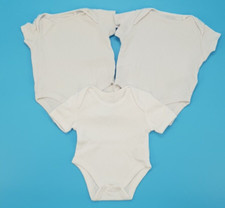 Next 3x Kurzarmbody Weiß Jungen / Mädchen in Gr. 50/56 (0-2 M)    100% Baumwolle