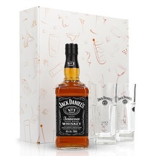 Jack Daniels Geschenkset 0,7l Flasche 40,0 % Vol. + Longdrinkgläser stapelbar|We
