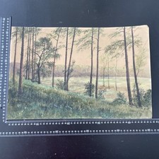 Aquarell auf Malkarton Waldlichtung H. Osterschmidt