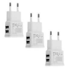 3tlg Ladegerat 2-Ports 2A USB Netzteil Netzstecker Adapter fur Smartphones Weiss