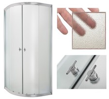 Duschkabine Duschabtrennung Gefrorenes Glas  80x80 90x90 180cm halbrund