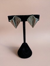 ✨ Vintage Clip-Ohrringe – Silber Glänzend & Strukturiert (70er–90er)