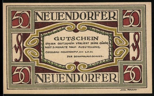 Notgeld coblenz neuendorf - notgeld, coblenz-neuendorf
