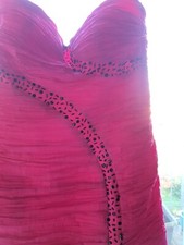 Damen  Party Cocktail Kleid pink, Gerafft, 36, abend, Ärmellos