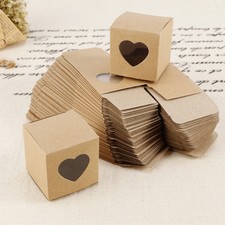 50*Kraftpapier mit Herz Bonboniere Geschenkbox Geschenkschachtel Hochzeit TOP