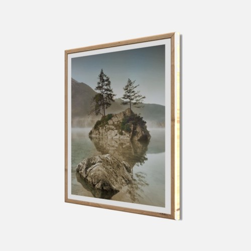 Wandbild gerahmt insel see - im,