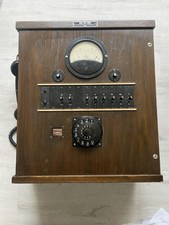 DeTeWe Prüfapparat Prüftelefon Prüfschrank / Antik / Historisch / ca. 1950 Holz