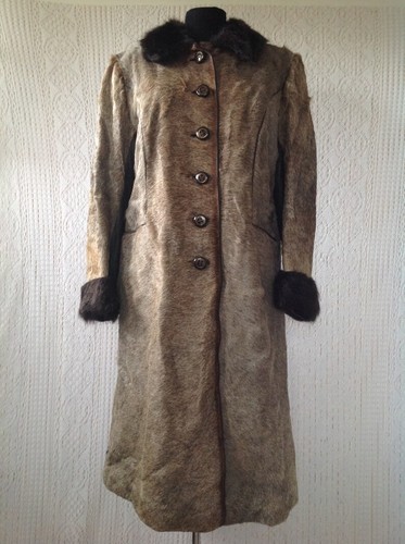 Mantel pelz leder vintage - mantel,