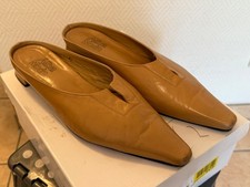 Alba Moda flache beige echt Leder Pantoletten Gr.42 kaum getragen