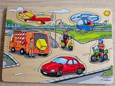 Holz Puzzle, Greifpuzzle, Steckpuzzle, Fahrzeuge, von Eichhorn, 30x21x1,5cm. TOP