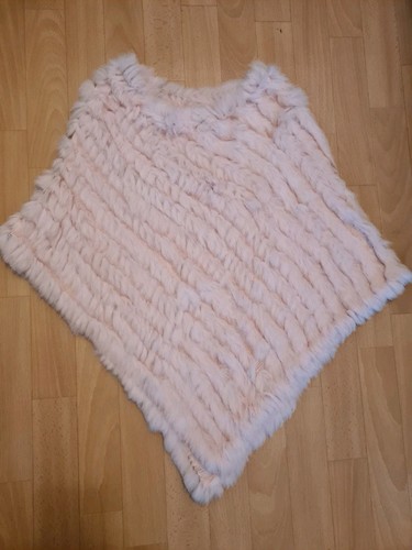 Rosa echtfell poncho - echtfell,