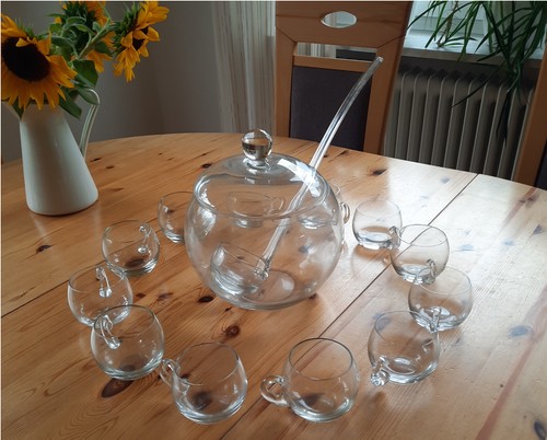Bowle set glas mit deckel - mit,