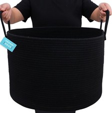 Tiefschwarz Aufbewahrungskorb, Korb für Spielzeug, Wäschekorb Geflochten