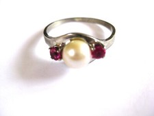 Ring Weißgold 333 mit Perle