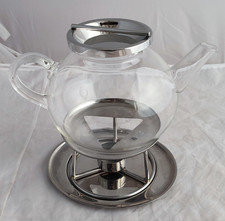 schöne Glas Teekanne mit Stövchen WMF - ca. 1,2 l - Kanne