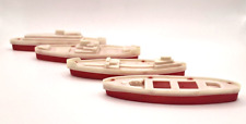 4x DDR Badeboot rot weiß Plastik Spielzeug Badewanne Frachter Schiff ( 583 )