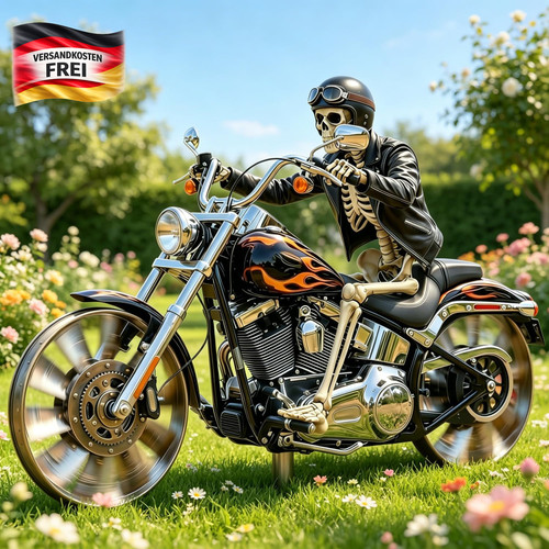 Skelett motorrad windspiel - skelett-motorrad,