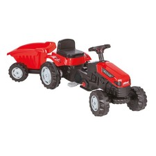 Trettraktor mit Anhänger, Traktor zum draufsitzen, Kinder Traktor ab 3 Jahre