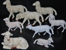 Alte Krippenfiguren 8 x Schaf