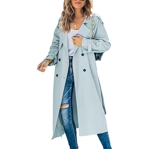 Zweireihiger langer trenchcoat - zweireihiger,