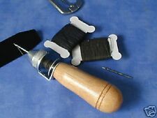 Nähahle Ahle für Leder schwere Stoffe Set 2 Nadeln 40 m Zwirn Leinenzwirn NEU !